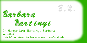 barbara martinyi business card